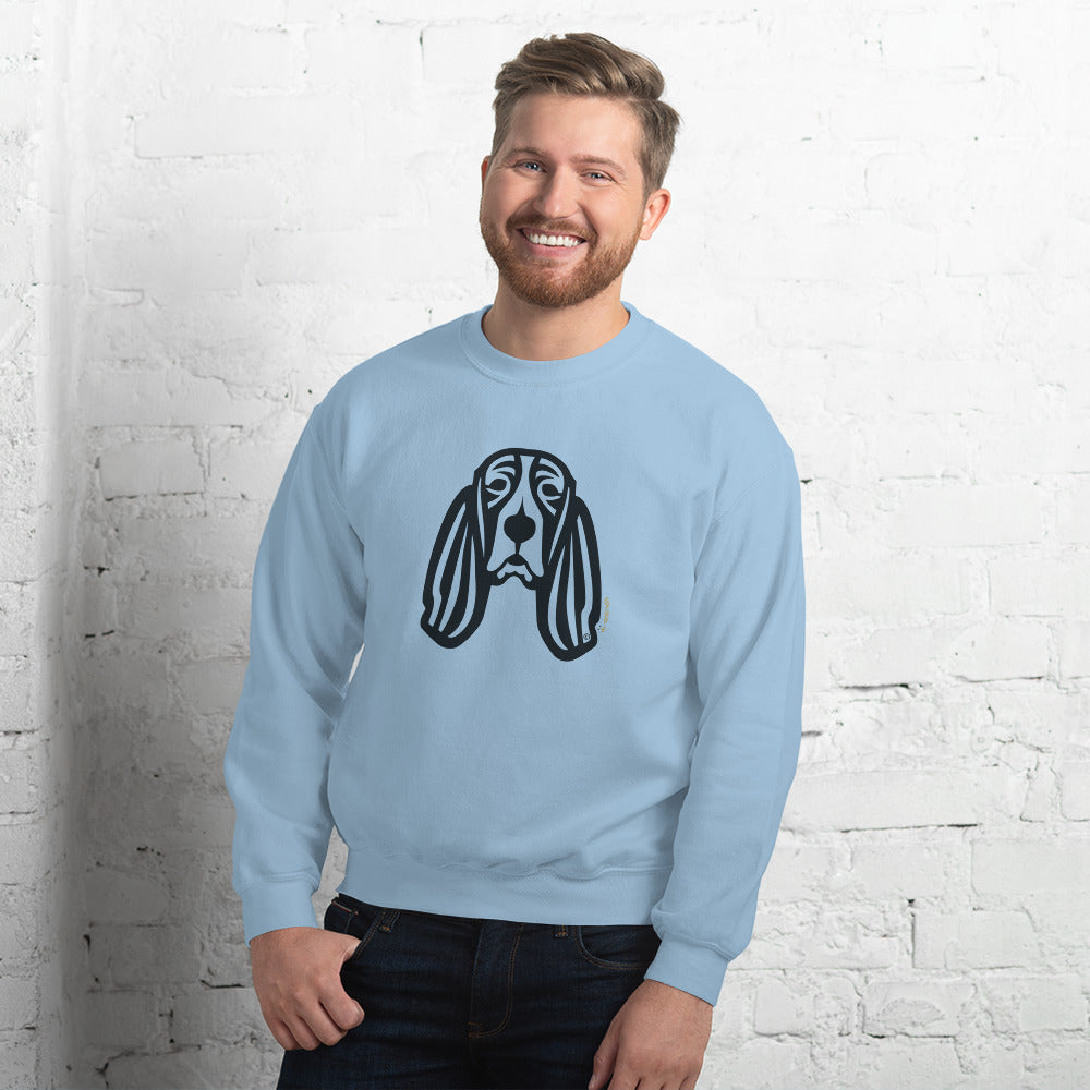 Moletom unissex - Basset Hound - Tribal - Cores Claras i-animals