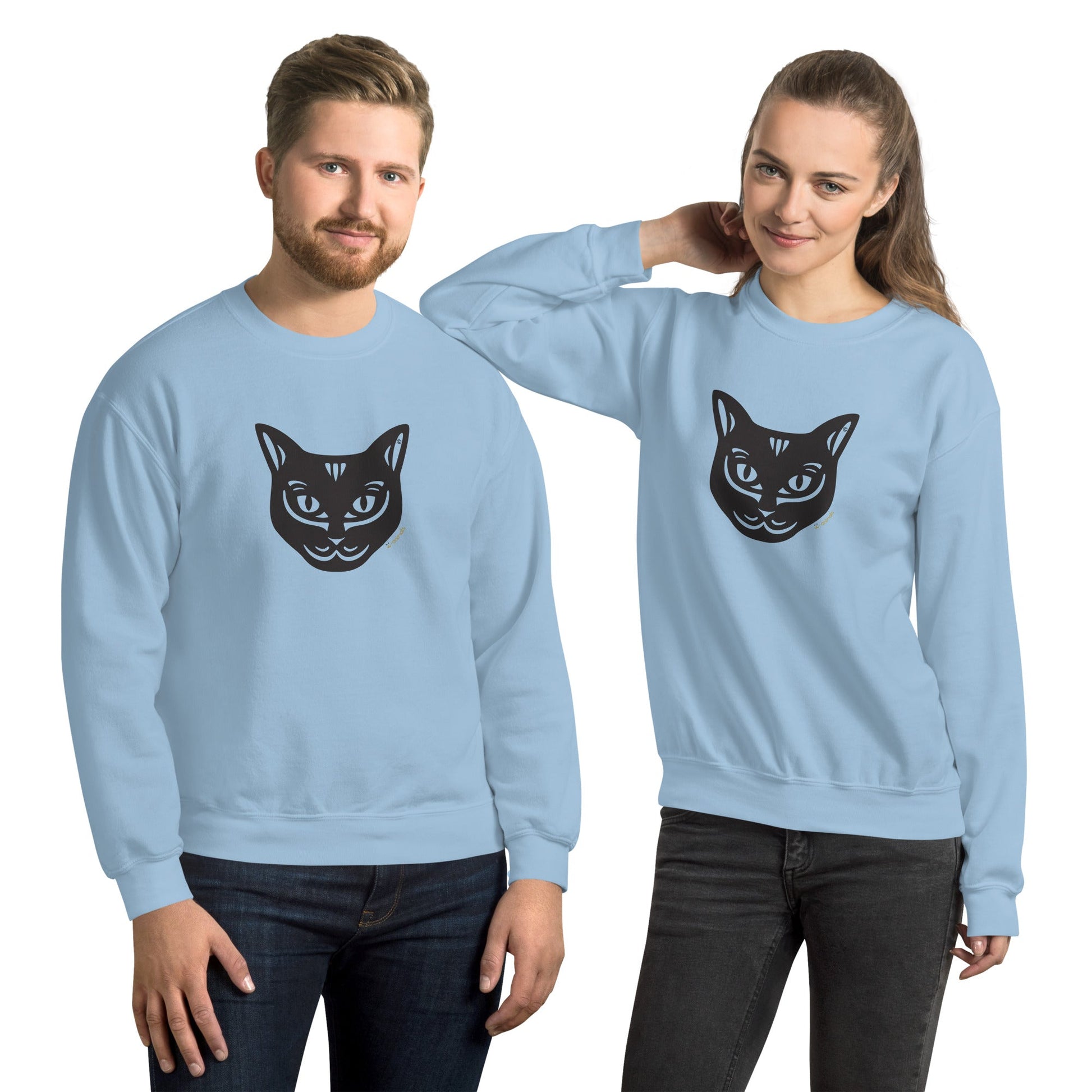 Moletom unissex - Gato Preto - Tribal - Cores Claras i-animals