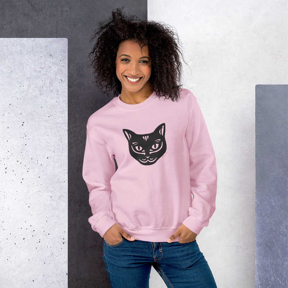 Moletom unissex - Gato Preto - Tribal - Cores Claras i-animals