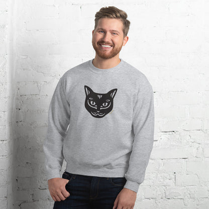 Moletom unissex - Gato Preto - Tribal - Cores Claras i-animals