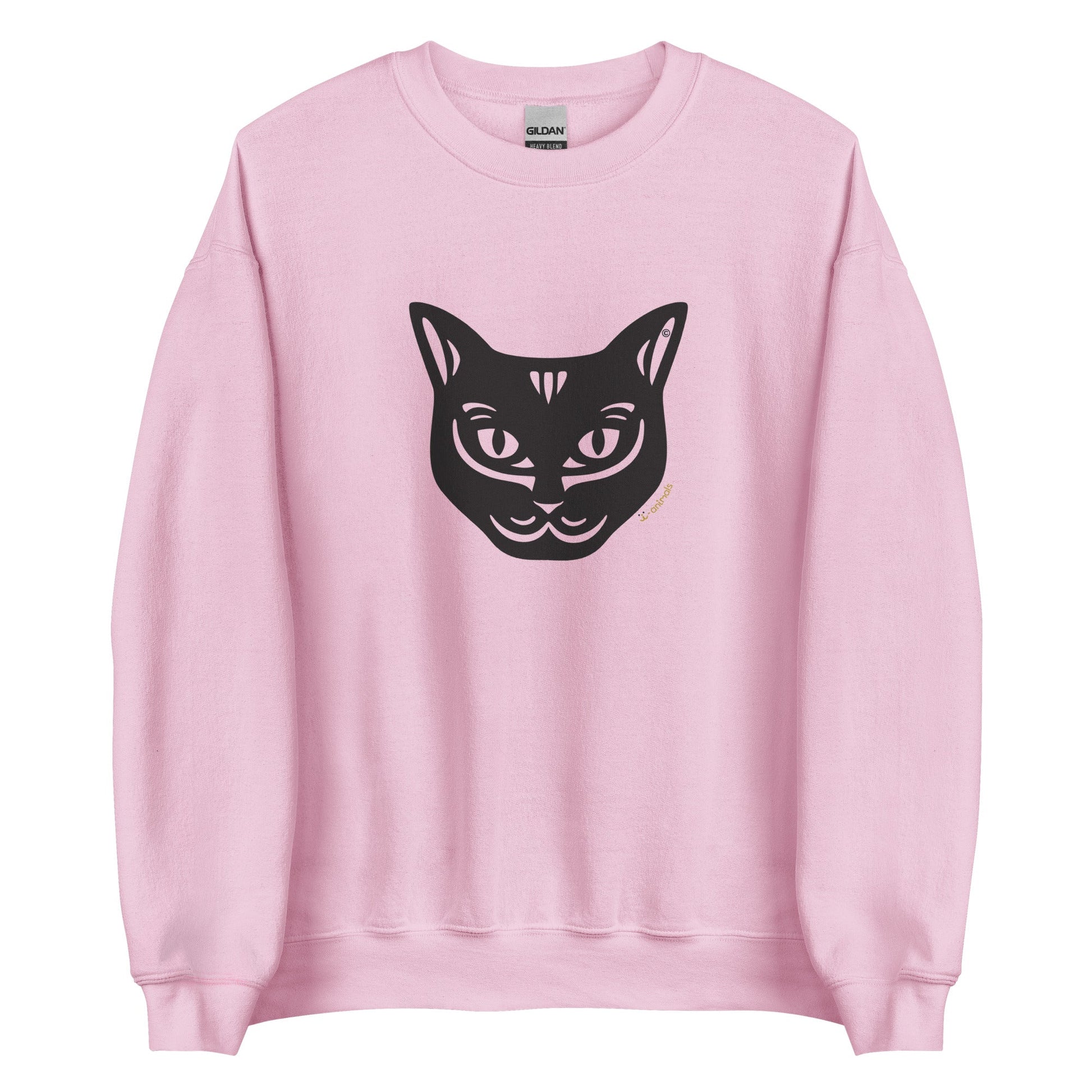 Moletom unissex - Gato Preto - Tribal - Cores Claras i-animals
