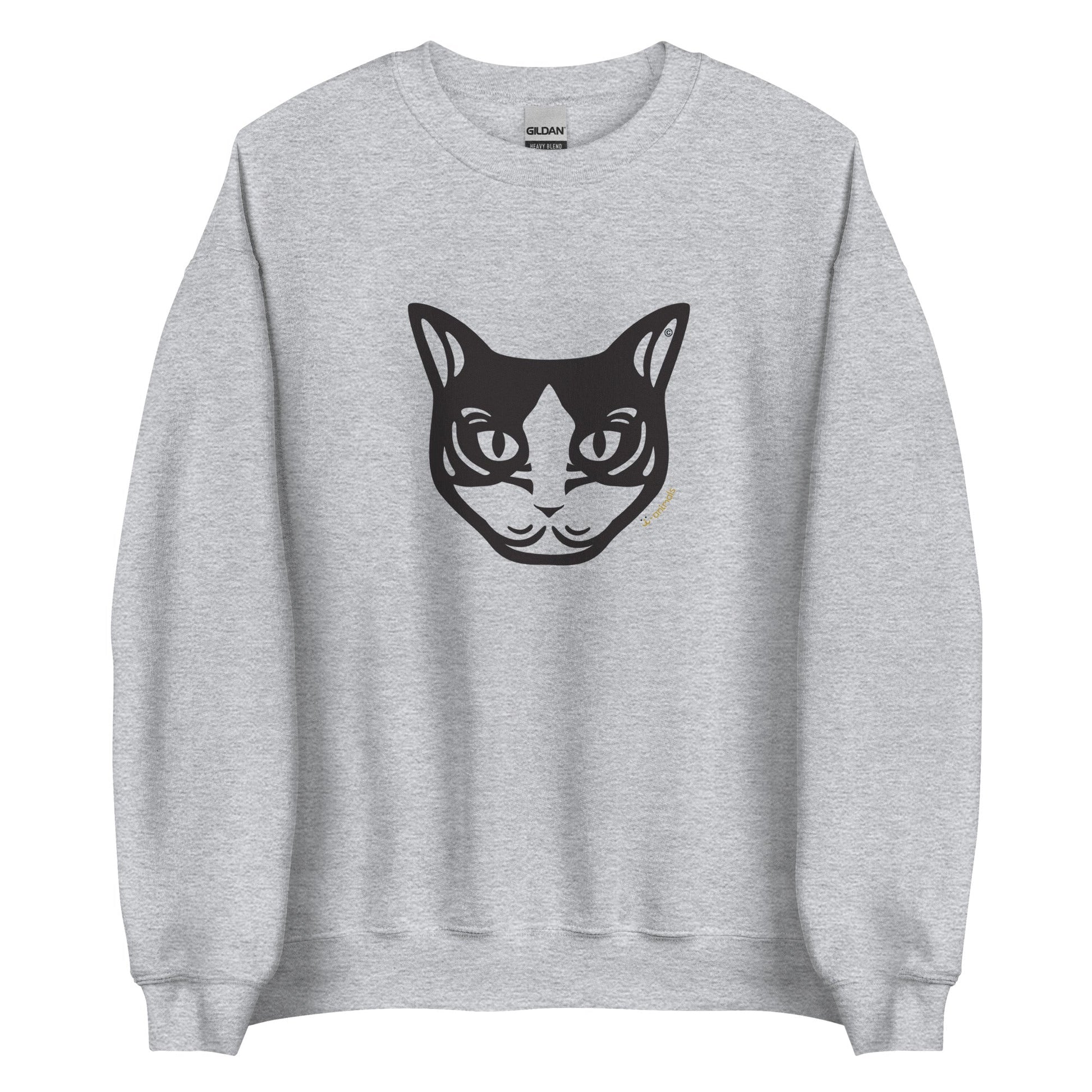 Moletom unissex - Gato preto e branco - Tribal - Cores Claras i-animals
