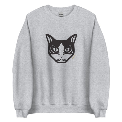 Moletom unissex - Gato preto e branco - Tribal - Cores Claras i-animals