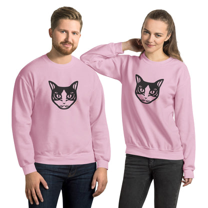 Moletom unissex - Gato preto e branco - Tribal - Cores Claras i-animals
