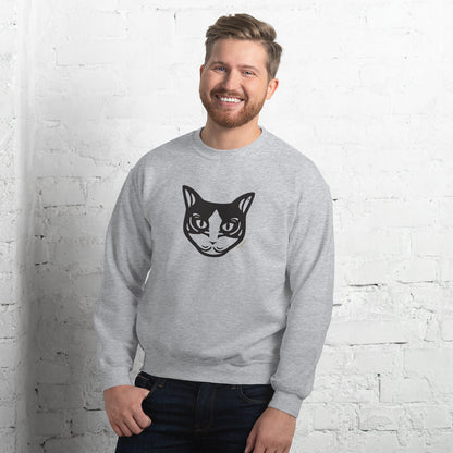 Moletom unissex - Gato preto e branco - Tribal - Cores Claras i-animals