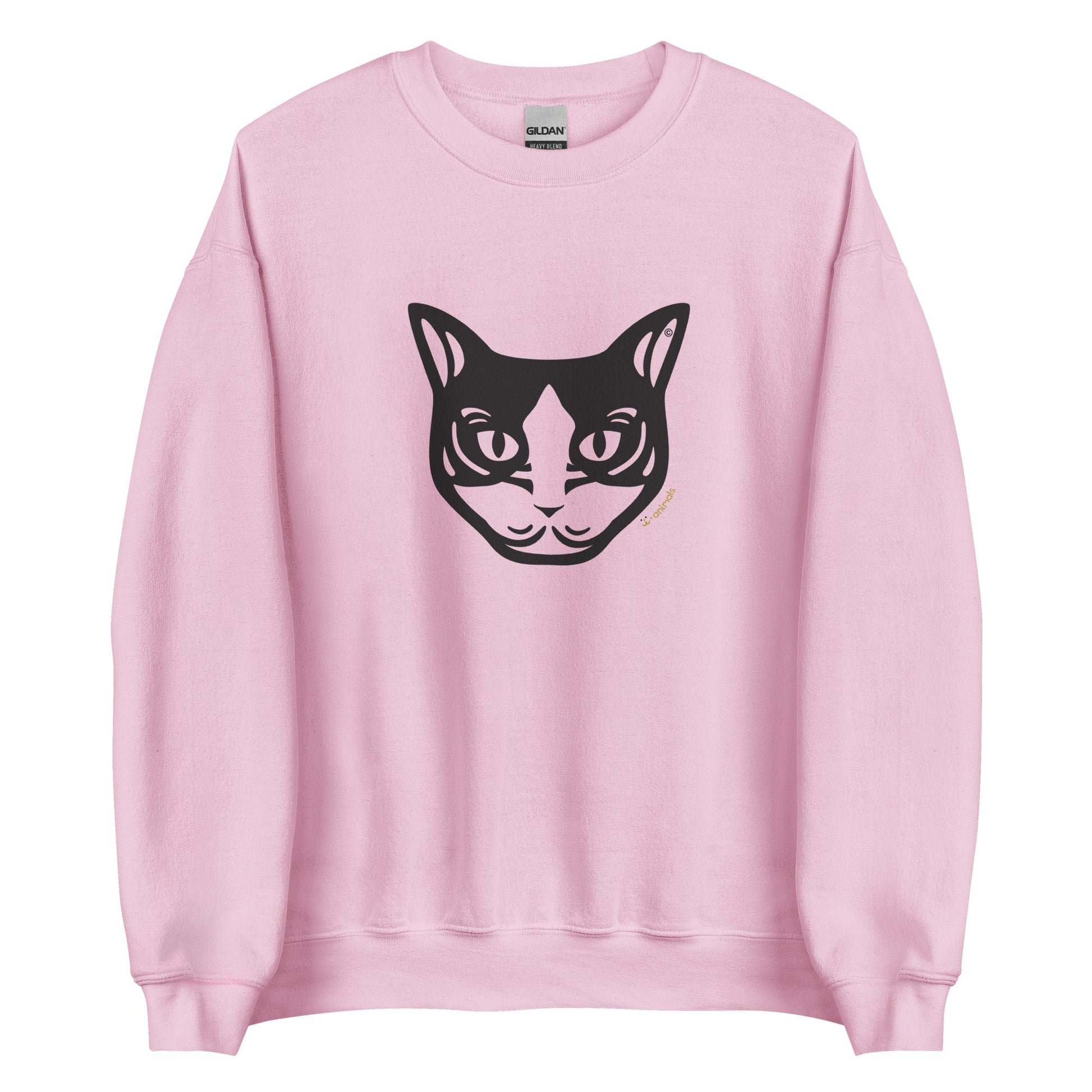 Moletom unissex - Gato preto e branco - Tribal - Cores Claras i-animals