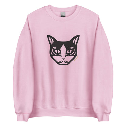 Moletom unissex - Gato preto e branco - Tribal - Cores Claras i-animals