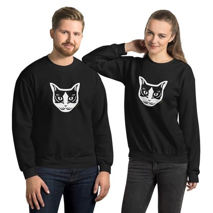 Moletom unissex - Gato preto e branco - Tribal i-animals