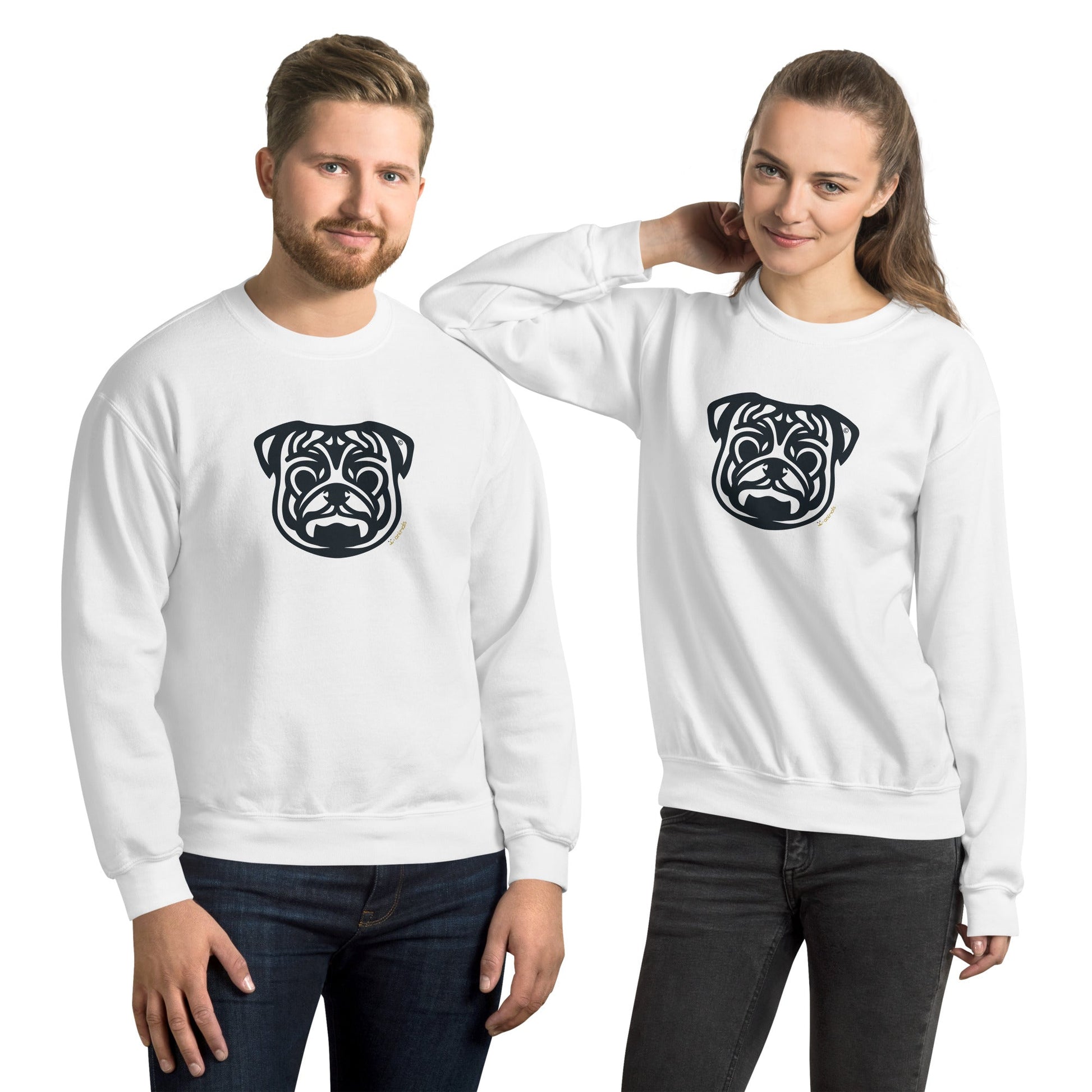 Moletom unissex - Pug - Tribal - Cores Claras i-animals