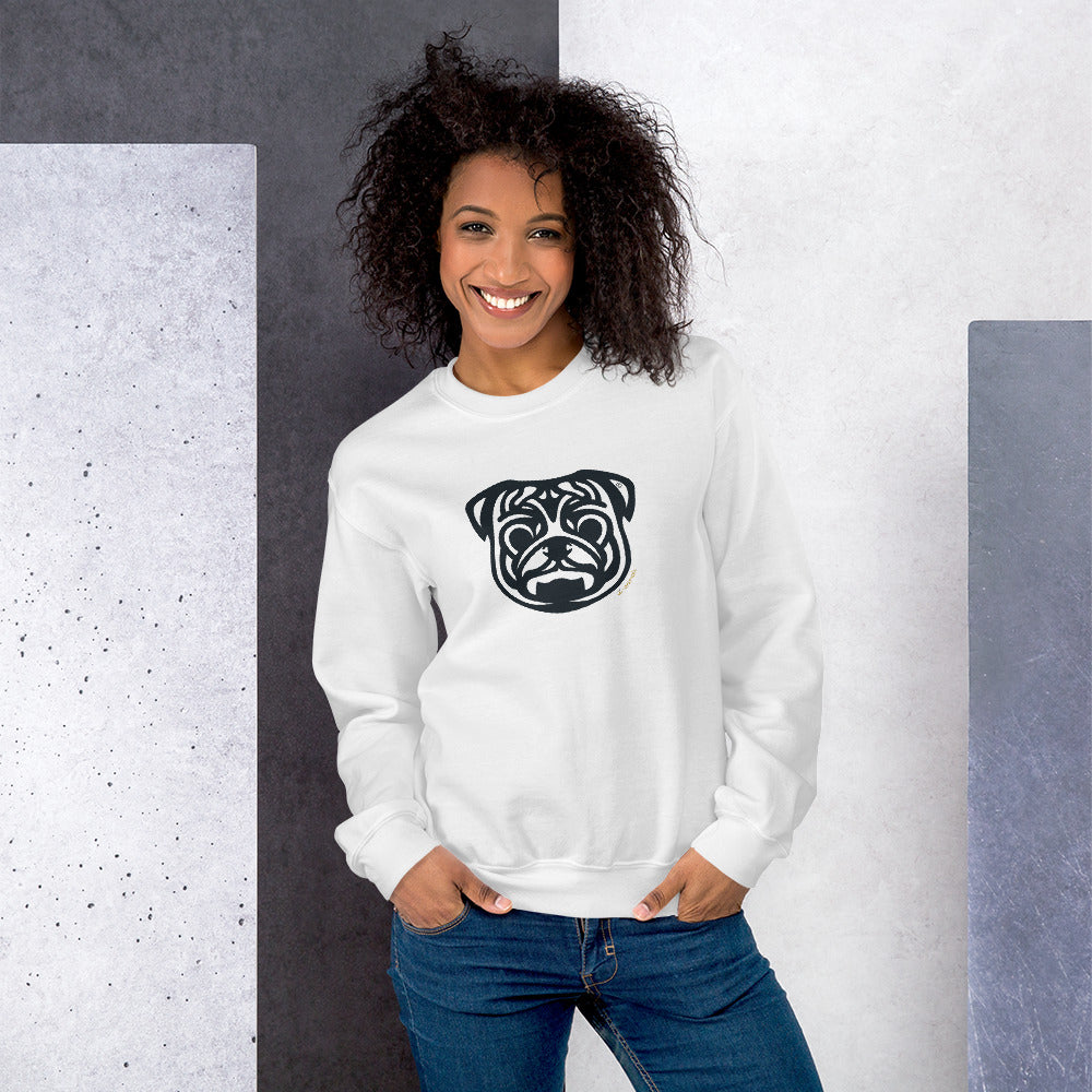 Moletom unissex - Pug - Tribal - Cores Claras i-animals