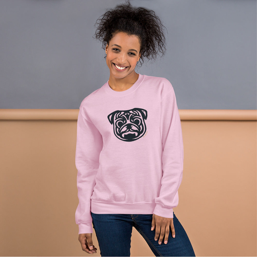 Moletom unissex - Pug - Tribal - Cores Claras i-animals