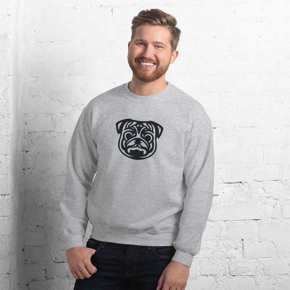 Moletom unissex - Pug - Tribal - Cores Claras i-animals