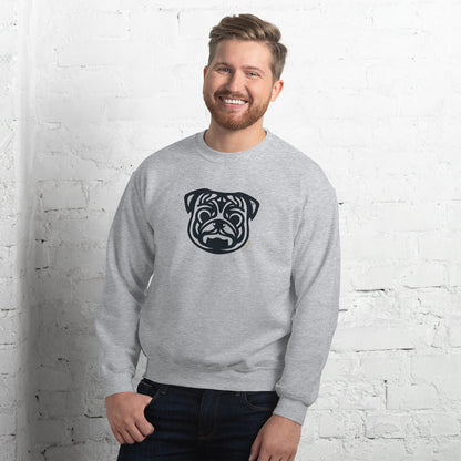 Moletom unissex - Pug - Tribal - Cores Claras i-animals