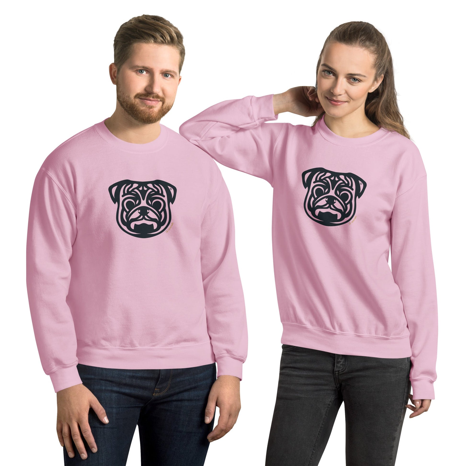 Moletom unissex - Pug - Tribal - Cores Claras i-animals