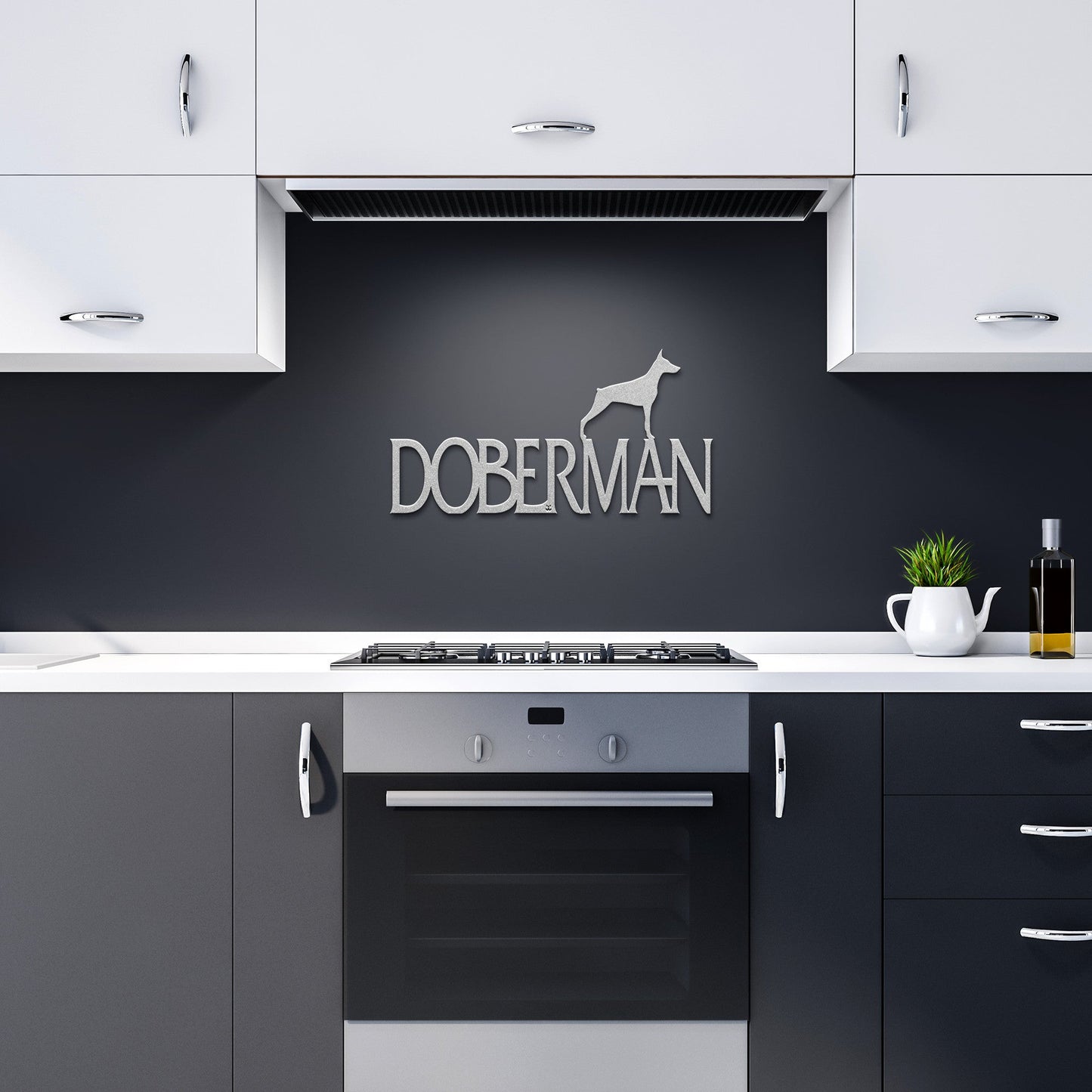 Placa de metal Doberman - Identidade i-animals