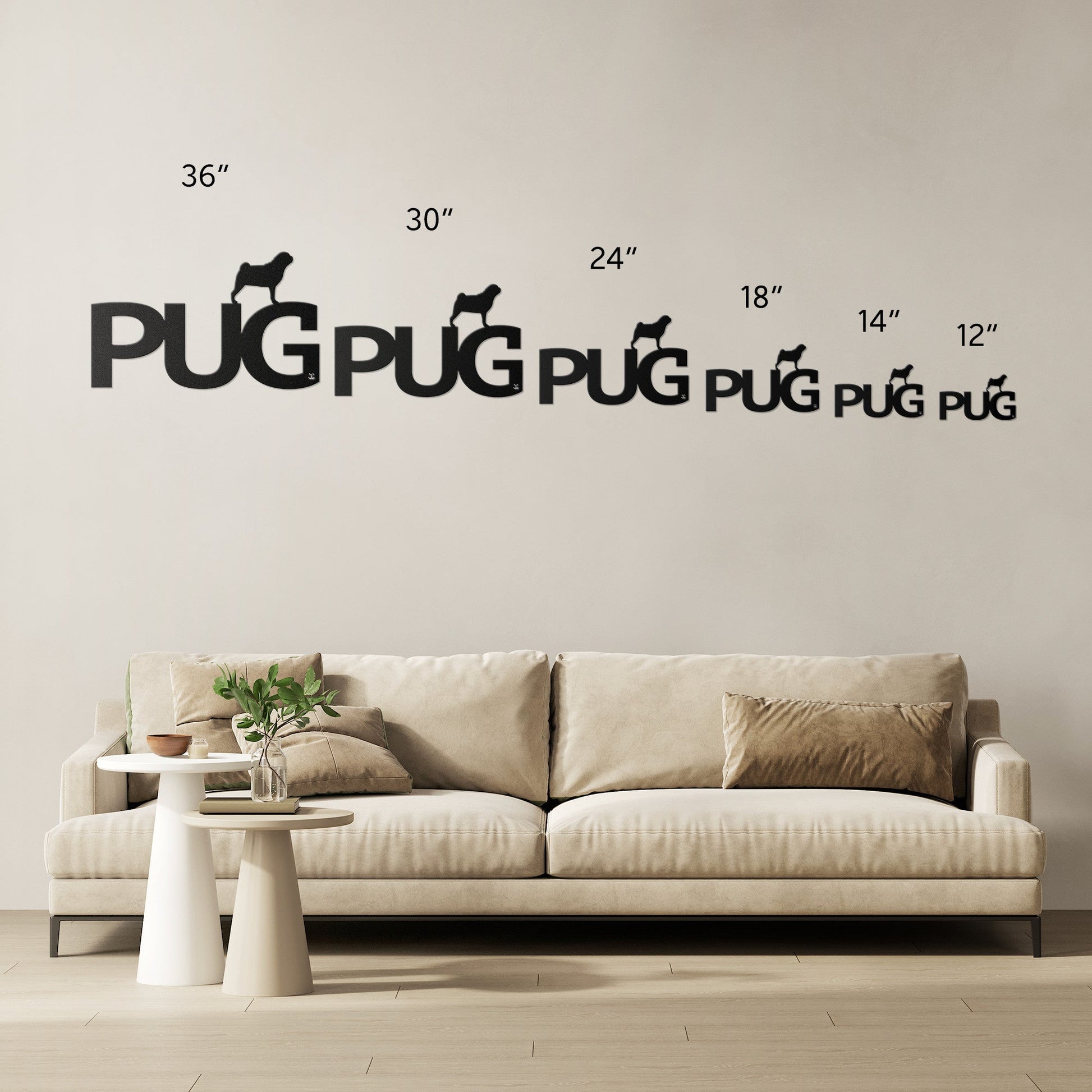 Placa de metal Pug - Identidade i-animals