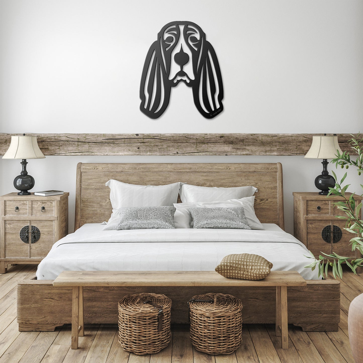 Basset Hound Cut Metal - Tribal