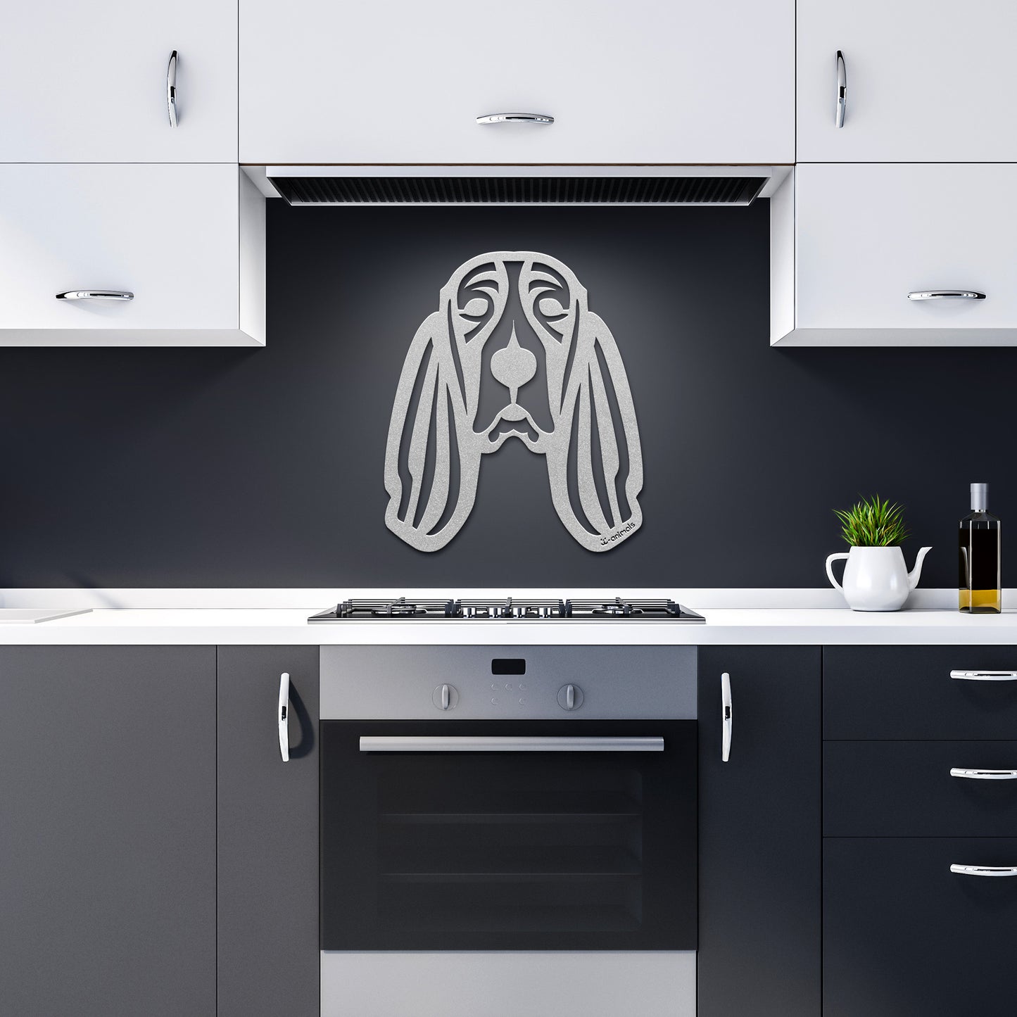 Basset Hound Cut Metal - Tribal