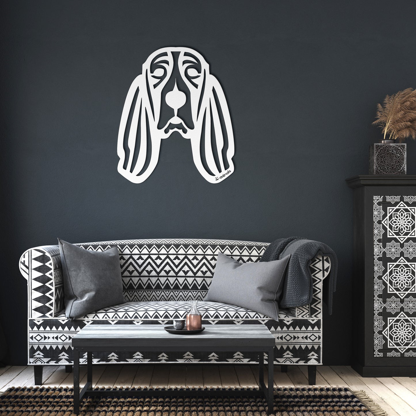 Basset Hound Cut Metal - Tribal