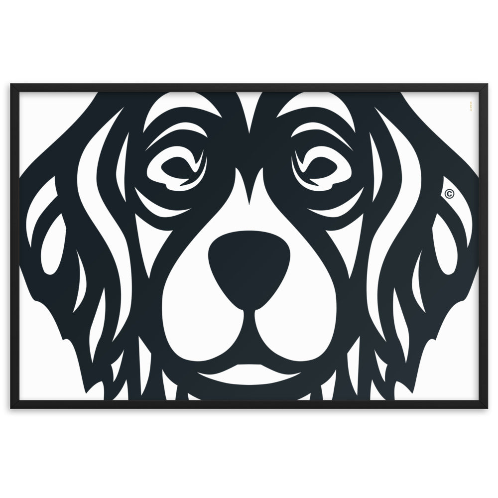 Poster emoldurado Golden Retriever - Tribal i-animals