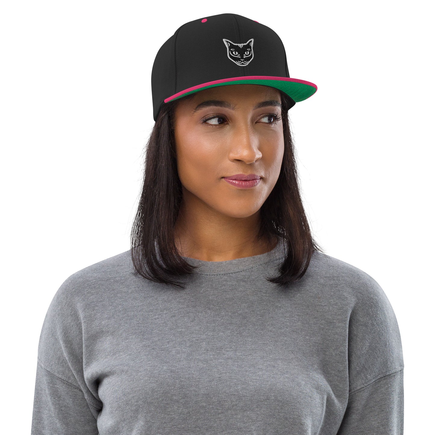 Boné Snapback Gato Preto - Tribal - i-animals