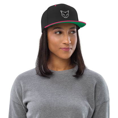 Boné Snapback Gato Preto - Tribal - i-animals