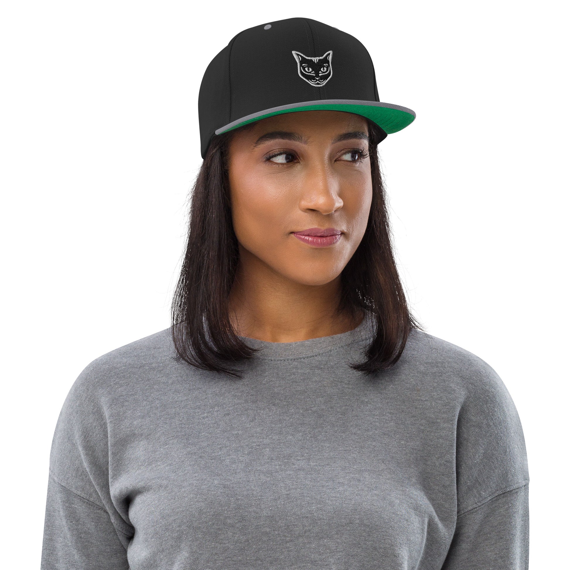 Boné Snapback Gato Preto - Tribal - i-animals