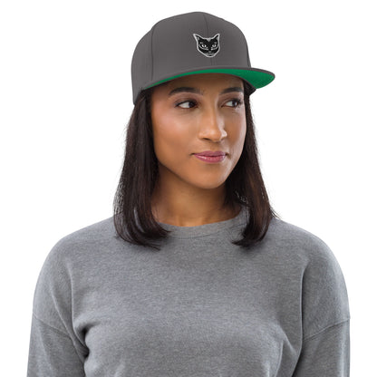 Boné Snapback Gato Preto - Tribal - i-animals