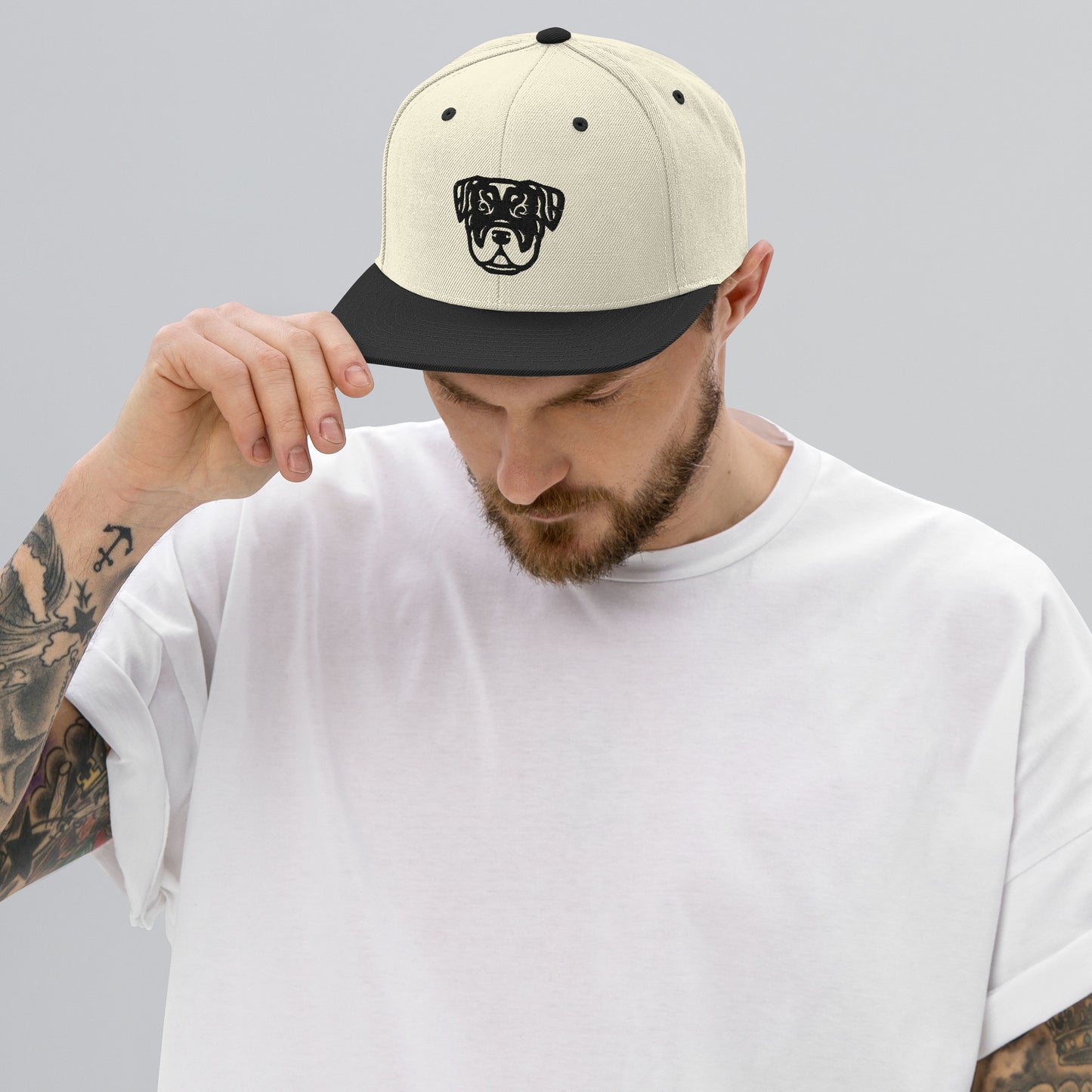 Boné Snapback Rottweiler - Tribal - Cores claras - i-animals