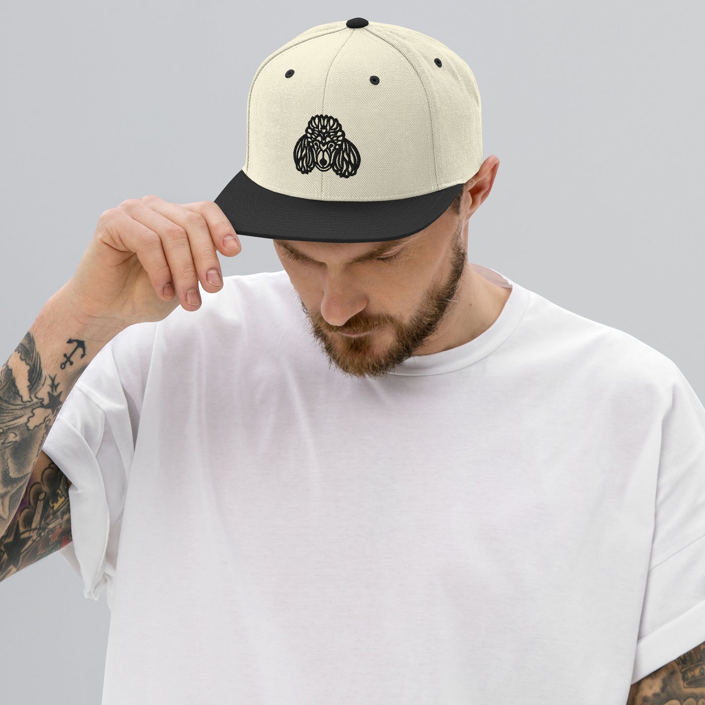 Boné Snapback Poodle - Tribal - Cores claras - i-animals