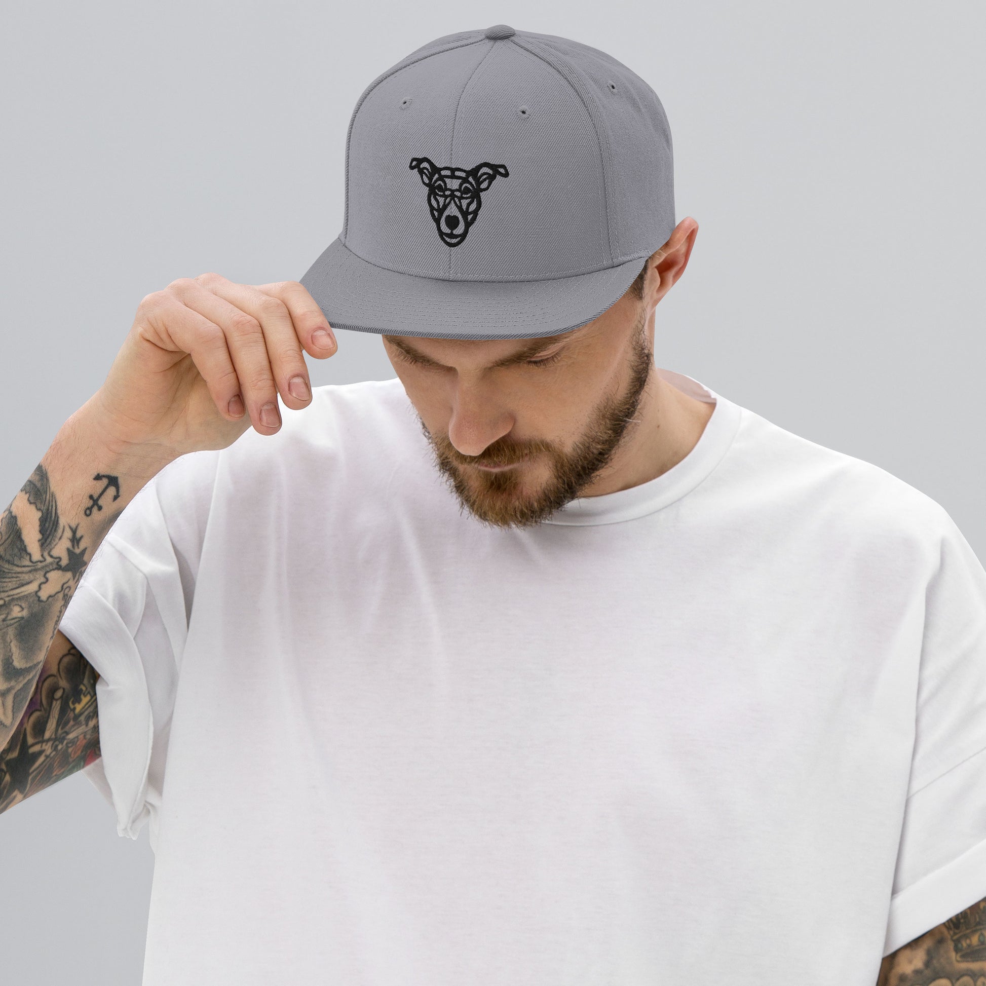 Boné Snapback “cão vira-lata” - Tribal - Cores claras - i-animals