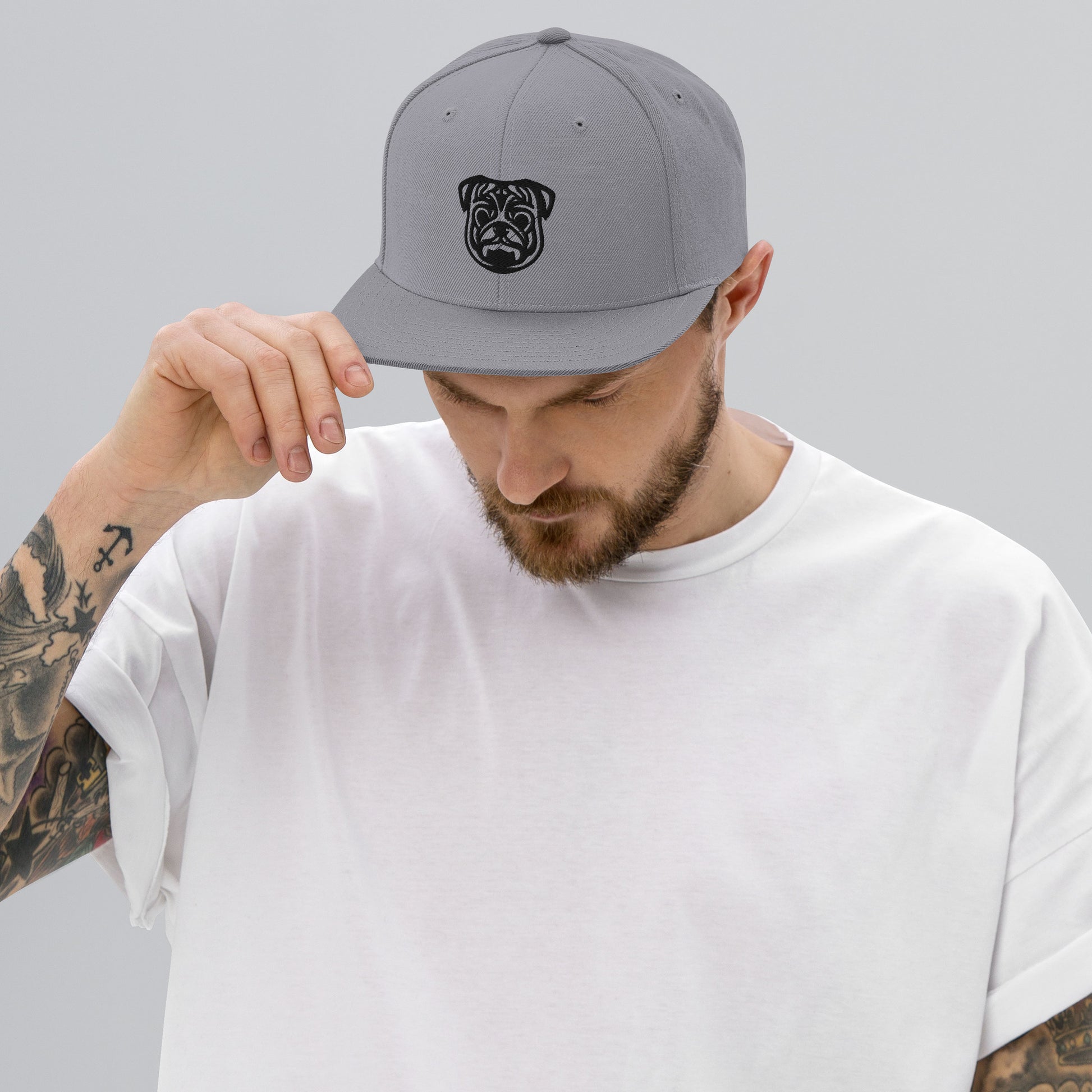 Boné Snapback Pug - Tribal - Cores claras - i-animals