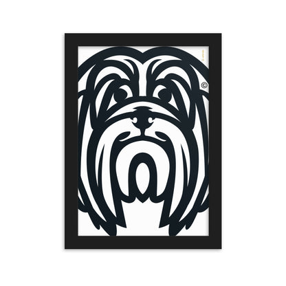 Pôster emoldurado Lhasa Apso - Tribal - i-animals