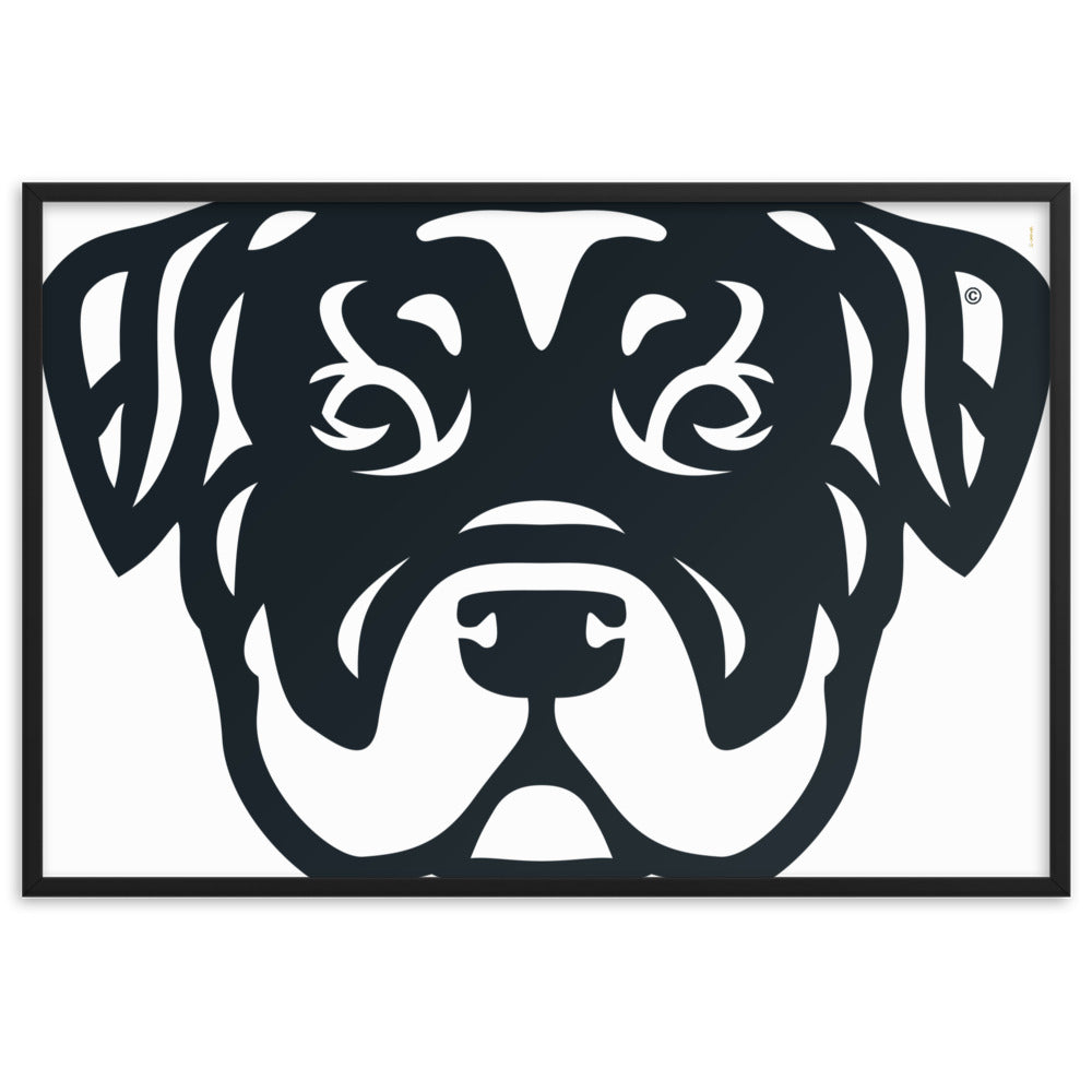 Pôster emoldurado Rottweiler - Tribal - i-animals