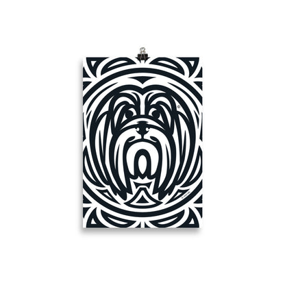 Pôster Lhasa Apso - Tribal - i-animals