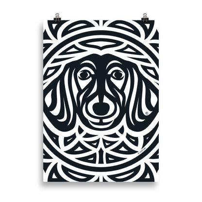 Pôster Dachshund - Tribal - i-animals