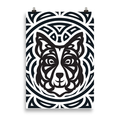 Pôster Border Collie - Tribal - i-animals