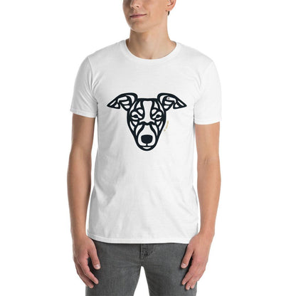 Camiseta unissex de manga curta - “cão vira-lata” - Tribal - Cores Claras - i-animals
